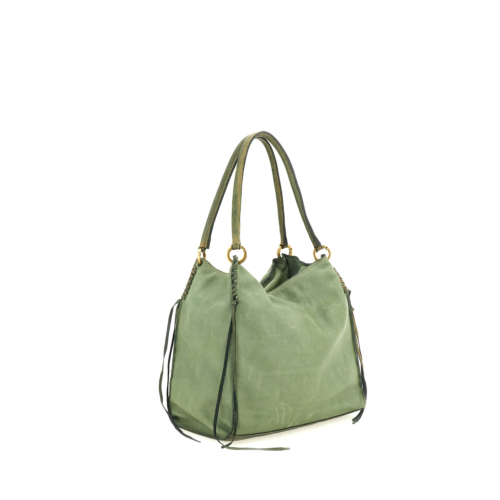 新品CATERINA LUCCHI伊製メタリックヴィンテージレザーバッグ緑 Caterina Lucchi Milan Handbags - Daniele Giovani Milano Boutique