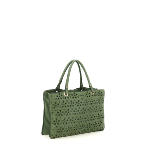 新品CATERINA LUCCHI伊製メタリックヴィンテージレザーバッグ緑 Caterina Lucchi Milan Handbags - Daniele Giovani Milano Boutique